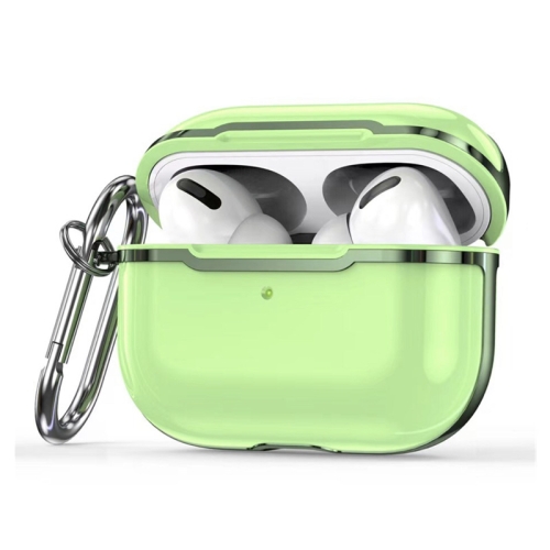 

CSDD886 Electroplated Two-Color TPU + PC Protective Cover Case For AirPods Pro(Matcha Green + Red)