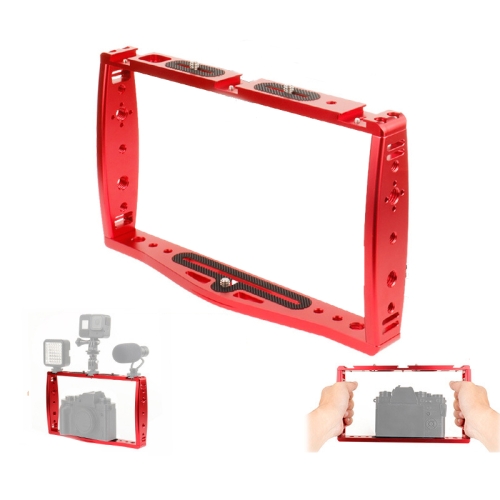 

Diving Dual Handheld Grip Bracket Stabilizer Extension Phone Clamp Camera Rig Cage Underwater Case for GoPro HERO9 /8 /7, Colour: Red