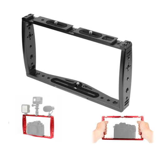 

Diving Dual Handheld Grip Bracket Stabilizer Extension Phone Clamp Camera Rig Cage Underwater Case for GoPro HERO9 /8 /7, Colour: Black