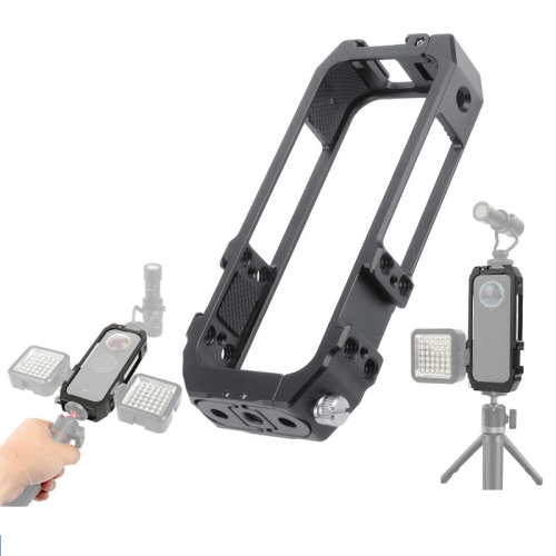 

KF42730 For Insta360 One X-2 Metal Camera Vertical Cage Protection Frame with Cold Shoe