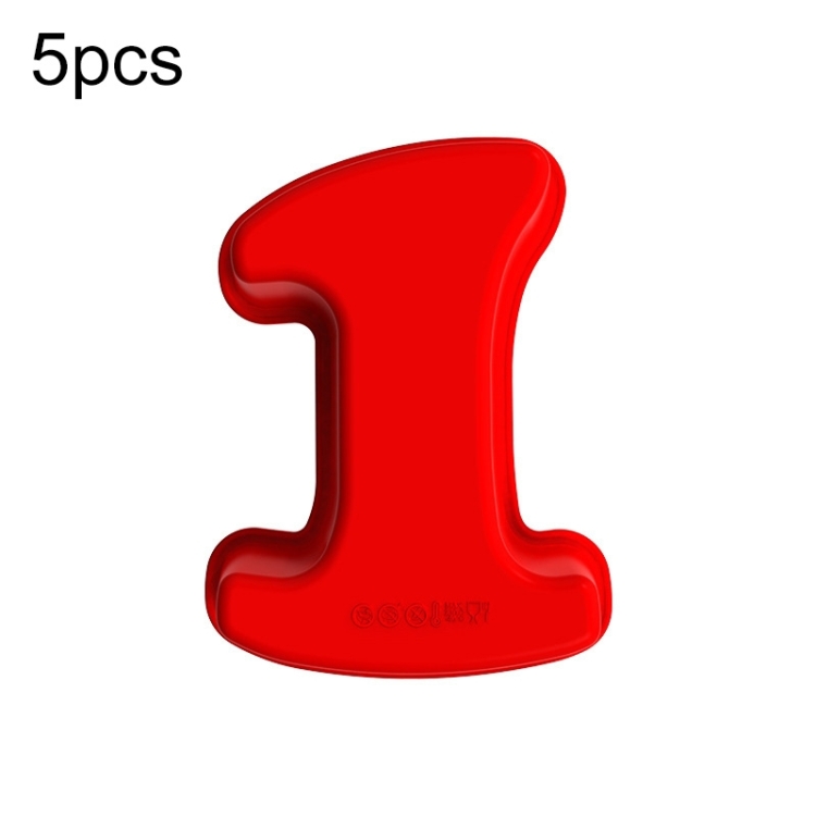 

5 PCS Food Grade Silicone Cake Mould Digital Chocolate Biscuit Baking Mould, Specification: Number 1