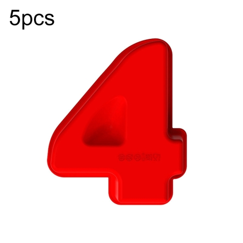 

5 PCS Food Grade Silicone Cake Mould Digital Chocolate Biscuit Baking Mould, Specification: Number 4