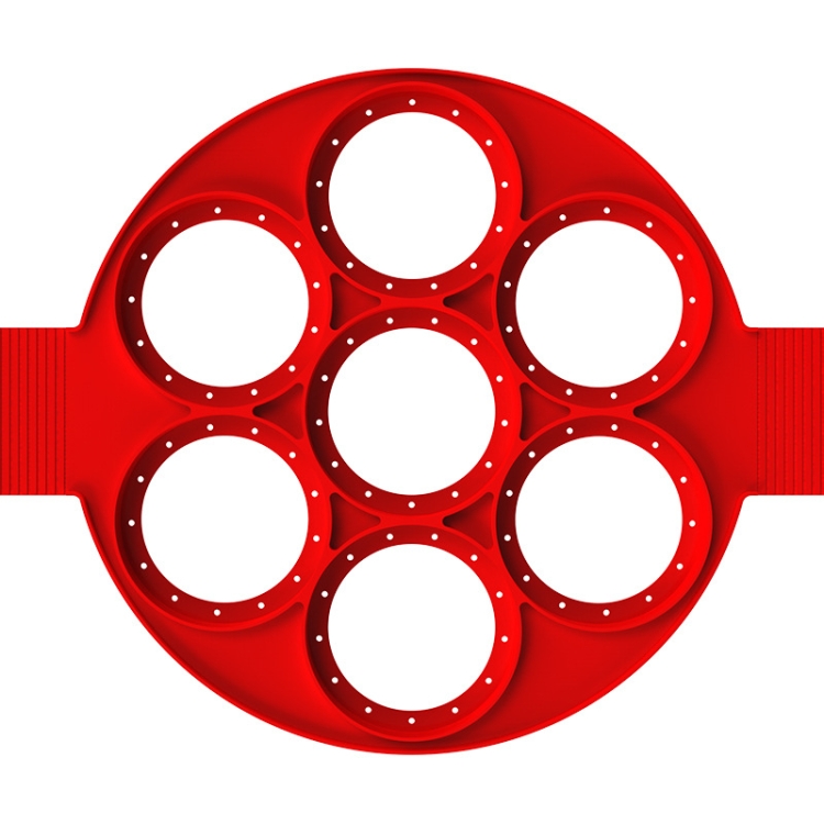 

4 PCS Food Grade Baking Tool Breakfast Seven-Hole Omelette(Red)