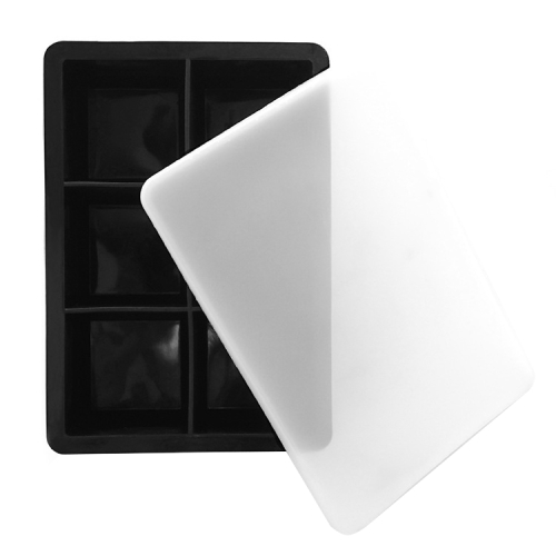 

2 PCS Bar Whiskey Silicone Ice Tray Mold, Specification: 6 Grid Square Cover(Black)