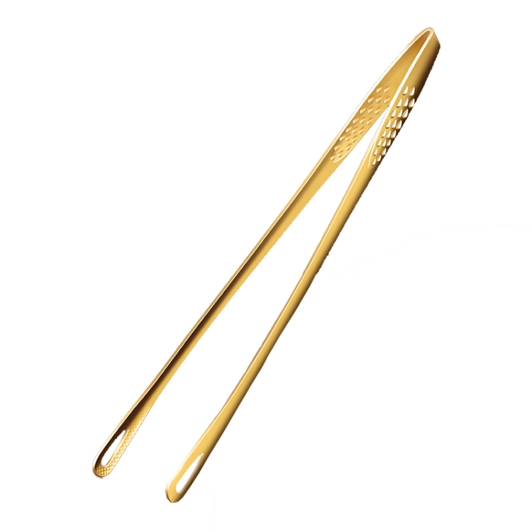 

3 PCS Barbecue Clip 304 Stainless Steel Steak Clamp Food Clip, Size: Large (Gold)