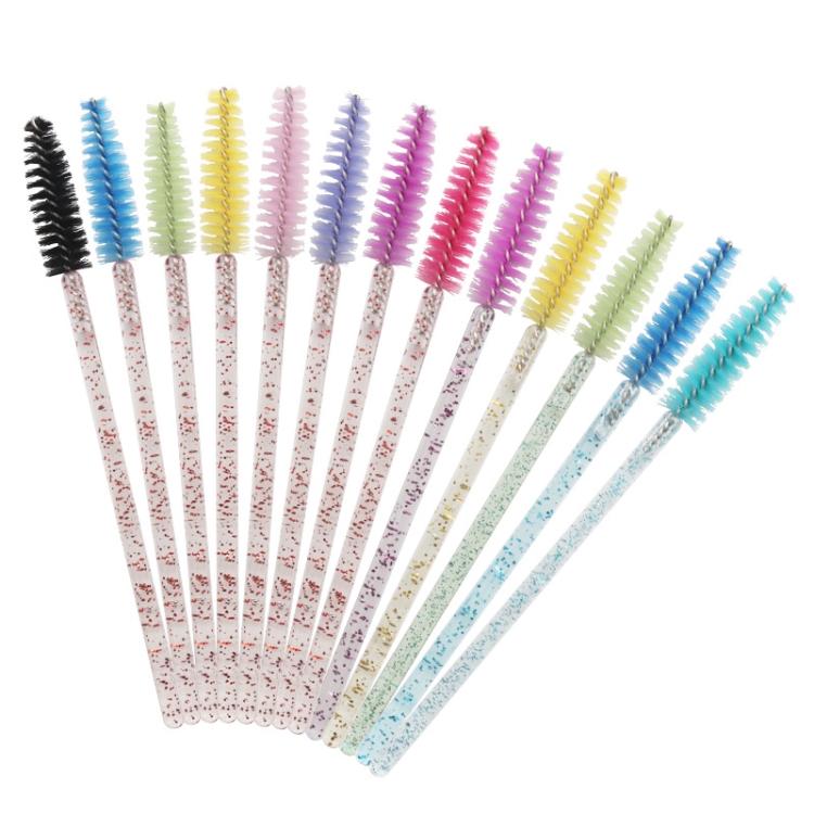 

150 PCS Disposable Makeup Tool Crystal Rod Nylon Head Solid Eyelashes Brush Carrying Makeup Brush Random Color Delivery