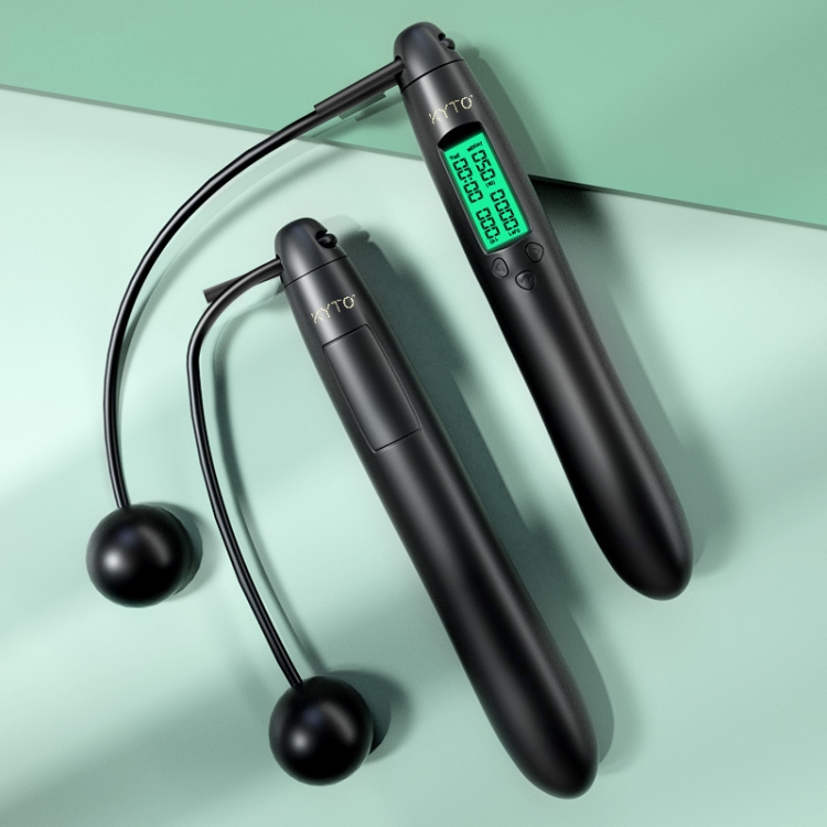

KYTO 5069 Cordless / Roped Dual-Purpose Skipping Rope Counting Timing Charging Intelligent Test Student Competition Skipping Rope(Black)