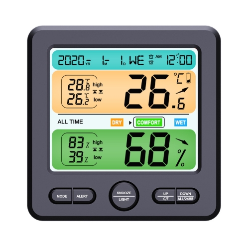 

Indoor Color Digital Display Thermometer & Hygrometer Household Large-Screen Electronic Clock(TS-6211-B)