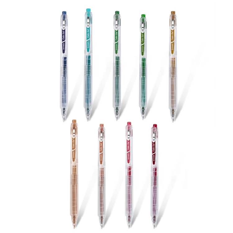 

9 Colors / Bag SHANDS Push Colorful Neutral Pen Hand Account Sign Hand Drawn Pen(S619-C Color Series)