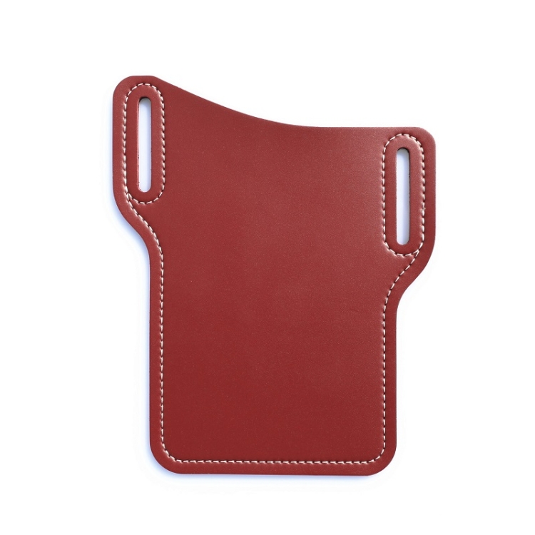 

2 PCS Men PU Leather Outdoor Sports Waist Belt Hanging Mobile Phone Bag(Red)