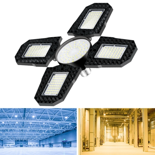 

100W LED Garage Light Factory Warehouse Folding Four-Leaf Lamp(Cold White Light)