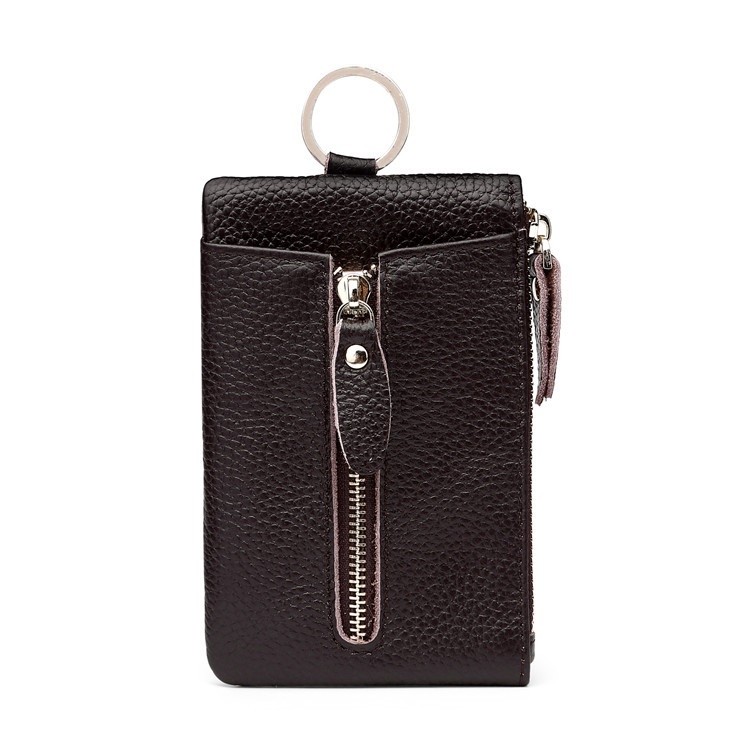 

Men Leather Multifunctional Coin Purse Household Large-capacity Key Card Case(Brown)