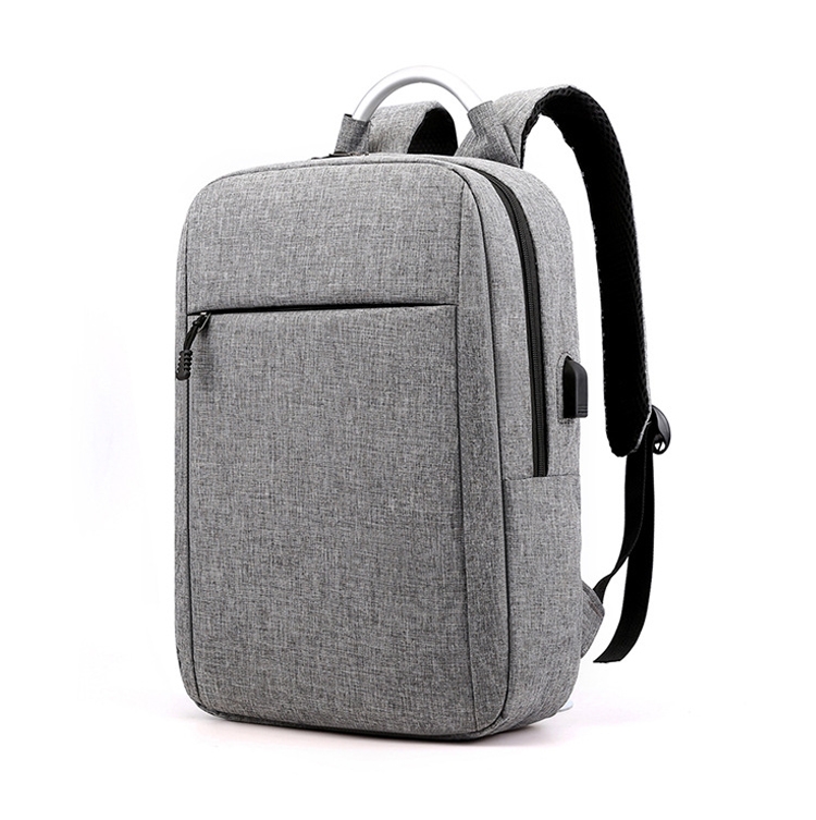 

14 inch Business Computer Shoulders Backpack Travel Wear-Resistant Leisure Bag with External USB Port(Gray)