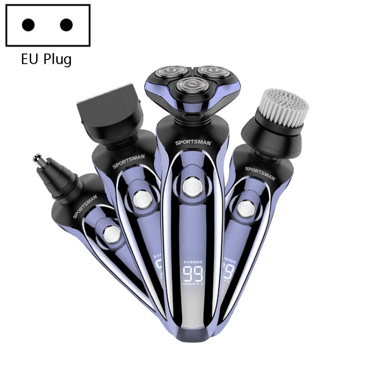 

Sportsman SM-530 Electric Men Shaving Knife Multi-Function Base Charging Digital Water Washing Razor, Specification: EU Plug(Purple)