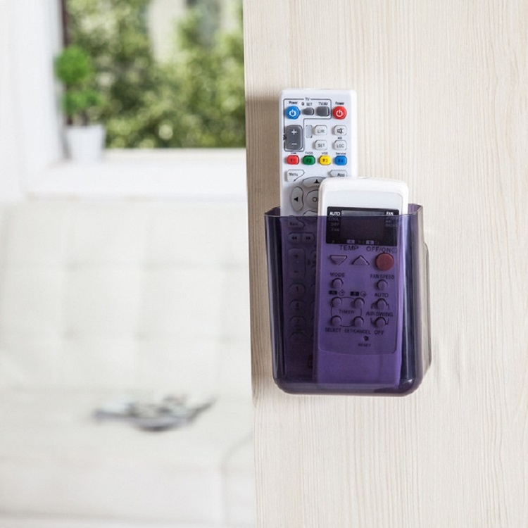 

Wall-mounted Bathroom Cosmetic Storage Rack Remote Control Storage Box, Size:Small 10x4.5x12cm(Purple)
