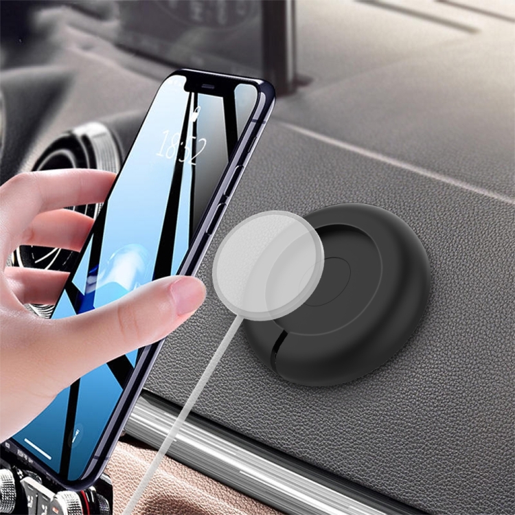 

K6 Magsafe Wireless Charger Desktop Holder Folding Two-Purpose Silicone Suction Cup Bracket(Black)