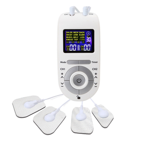 

100B 12-mode Digital Meridian Physiotherapy Instrument Electronic Acupoint Pulse Acupuncture Massager, Specification: Battery Type(White)