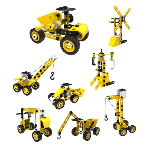 

7755 8 in 1 Children Variety Soft Assembled Building Blocks 100PCS DIY Engineering Vehicle Model