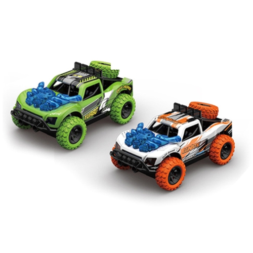 

Sound And Light Pull Back Car Off-Road Vehicle Light Music Collision Catapult Climbing Car(G1212D Green / White)
