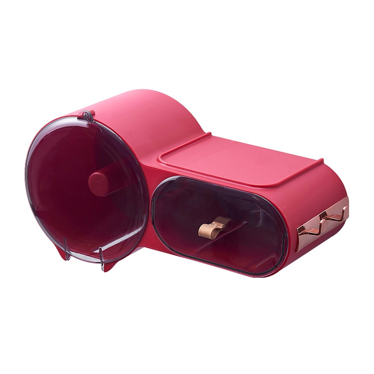 

YZ-655 Washbound Tissue Storage Box Bathroom Punch-Free Wall-Mounted Shelf(Charming Red Round)