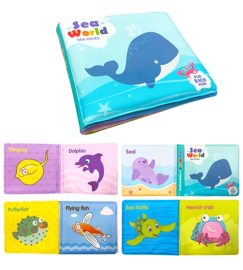 

3 PCS EVA Fun Bath Book For Infants Children Playing In Water Early Education Cloth Book Bath Toy(Seabed Fish)