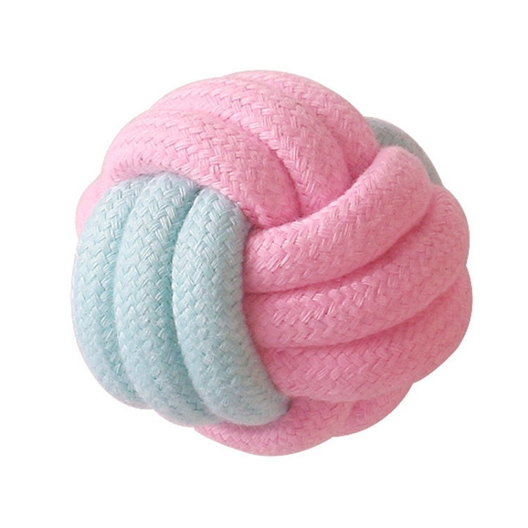 

10 PCS Cotton Rope Single Ball Dog Molar Teeth Cleaning Toy Candy Color Woven Cotton Rope
