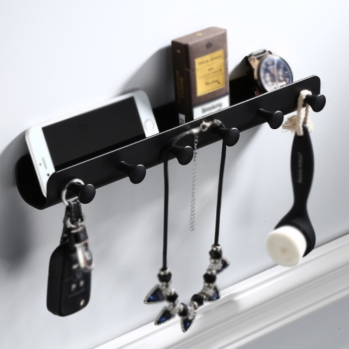 

UM112 Home Storage Hook Wall Decoration Mobile Phone Shelf, Specification: Black 6 Hook