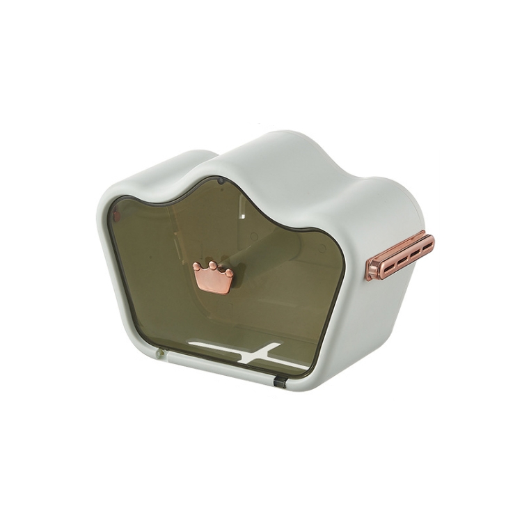 

YZ-1770 Crown Shape Washing Towel Storage Box Wall-Mounted Free Punch Shelf(Pearl White)