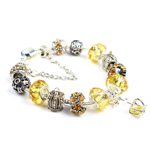 

Ladies Crown Colorful Crystal Beaded Bracelet Handmade Glass Bead Bracelet Length: 18cm(DZ32)