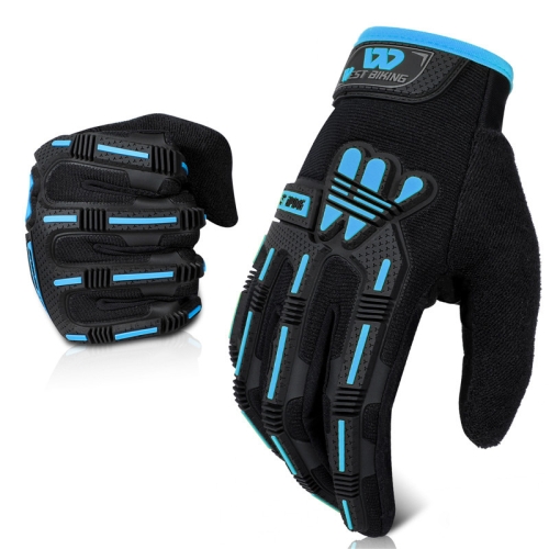 

WEST BIKING YP0211208 Riding Gloves Motorcycle Bike Long Finger Non-Slip Touch Screen Gloves, Size: M(Black Blue)