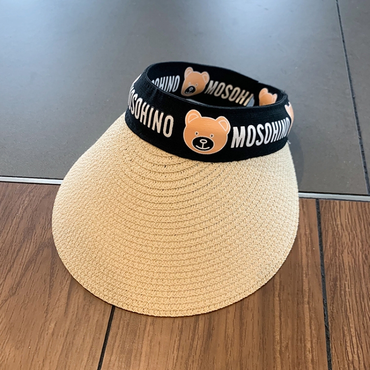 

Summer Cartoon Bear Pattern Empty Top Sun Outdoor Sun Straw Hat, Size: Free Size(Apricot)