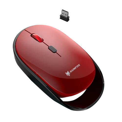 

XUNSVFOX XYH60 1600 DPI 6-keys Charge Mute Wireless Mice, Colour: 2.4G Wireless Black Red