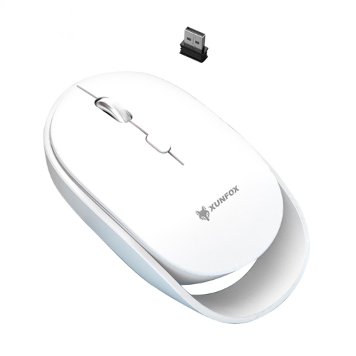 

XUNSVFOX XYH60 1600 DPI 6-keys Charge Mute Wireless Mice, Colour: 2.4G+Bluetooth White