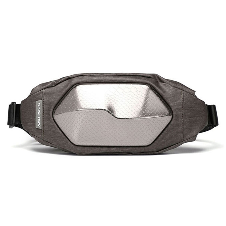 

FLYING TERN Outdoor Sports Chest Bag Mobile Phone Messenger Bag Polyhedral Hard Shell Waist Bag(Silver Gray)
