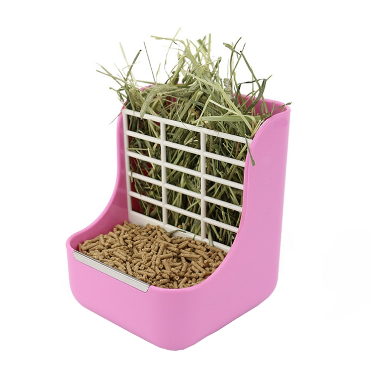 

2 In 1 Rabbit Food Basin Frame Fixed Guinea Pig Food Box(Pink)
