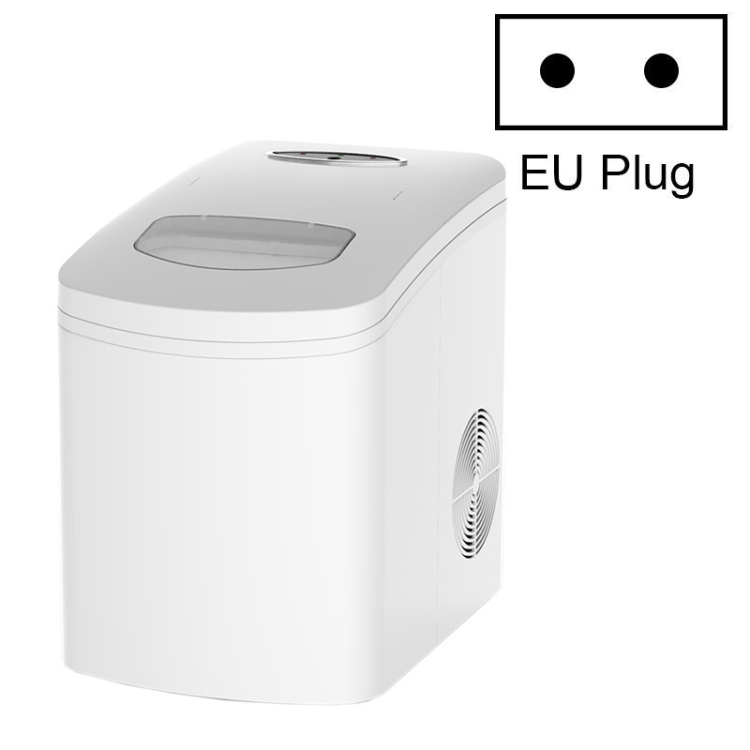 

ZB-18 Mini Commercial Ice Maker Milk Tea Shops Bars And Merchants, EU Plug(White)