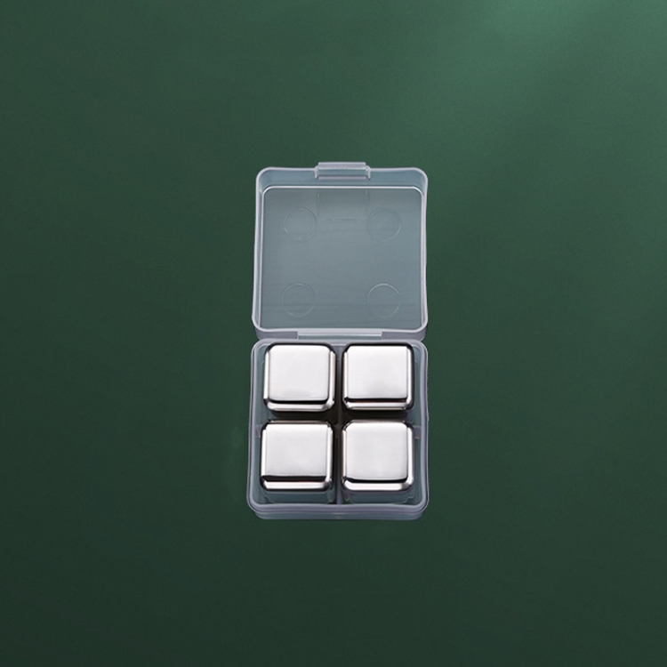 

16215 304 Stainless Steel Ice Cubes Metal Quick Frozen Ice Stone, Standard sizes: 4-pieces (No Logo)
