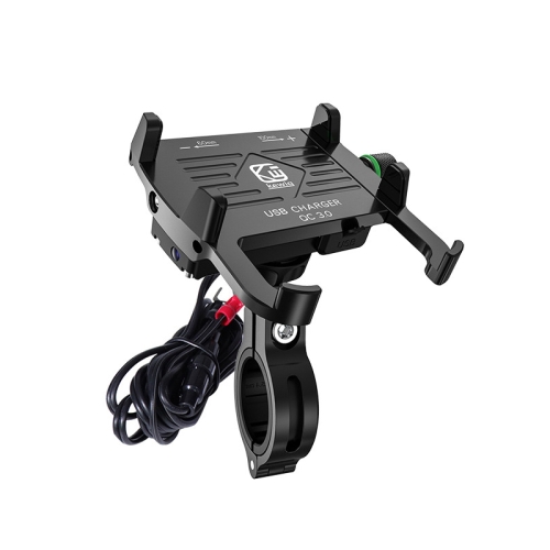 

Kewig M6-S 12V Motorcycle Waterproof Aluminum Alloy Mobile Phone Bracket With QC3.0 Fast Charging(Black)