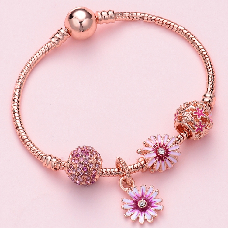 

SL128 20cm Women Rose Gold Beaded Bracelet