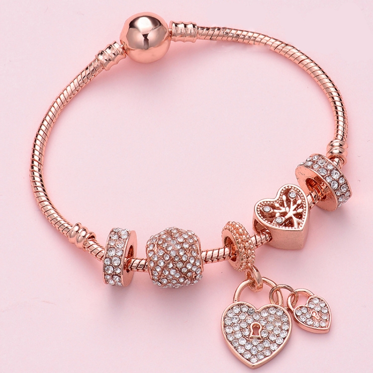 

SL131 19cm Women Rose Gold Beaded Bracelet