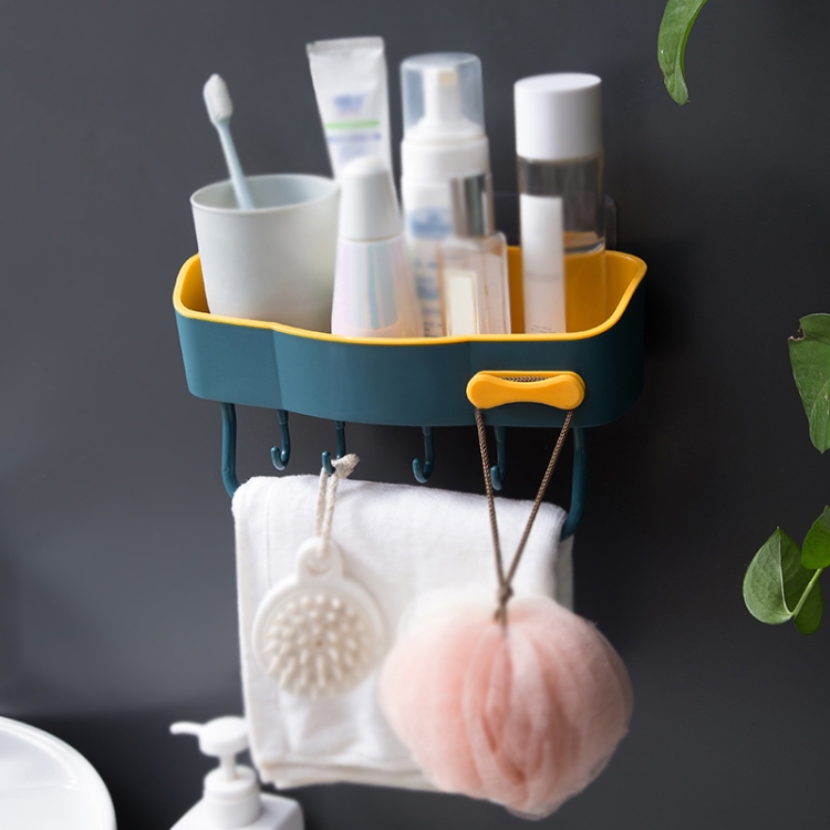 

2 PCS Punch-Free Shelf Bathroom Suction Cup Storage Frame(Ink Green)