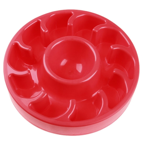 

2 PCS Dog Slow Food Bowl Pet Tattoo Deflection Bowl, Specification: Colorful Package(Red)