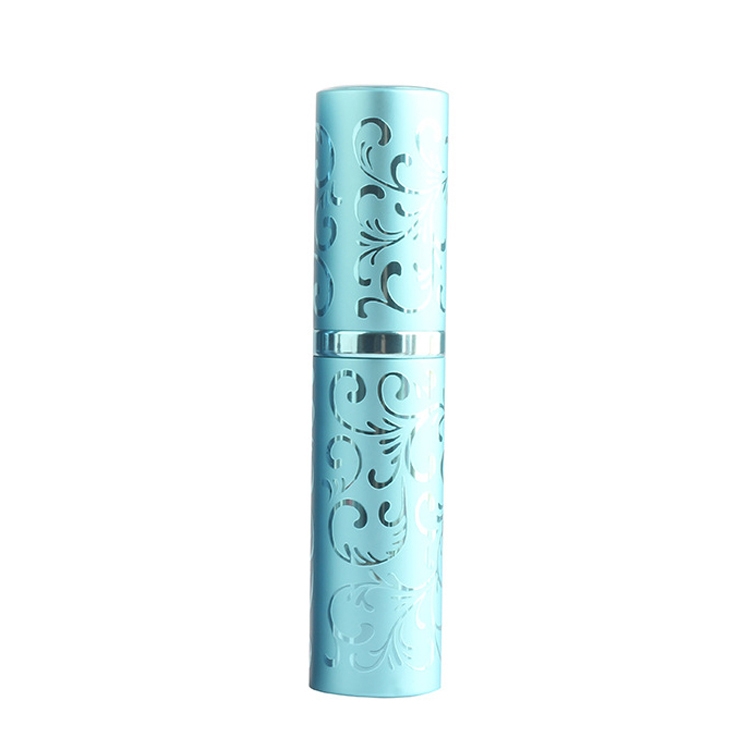 

2 PCS Embossed Rotating Perfume Bottle Metal Discharge Bottle Sterilizing Alcohol Spray Bottle, Specification: 10ml(Blue)