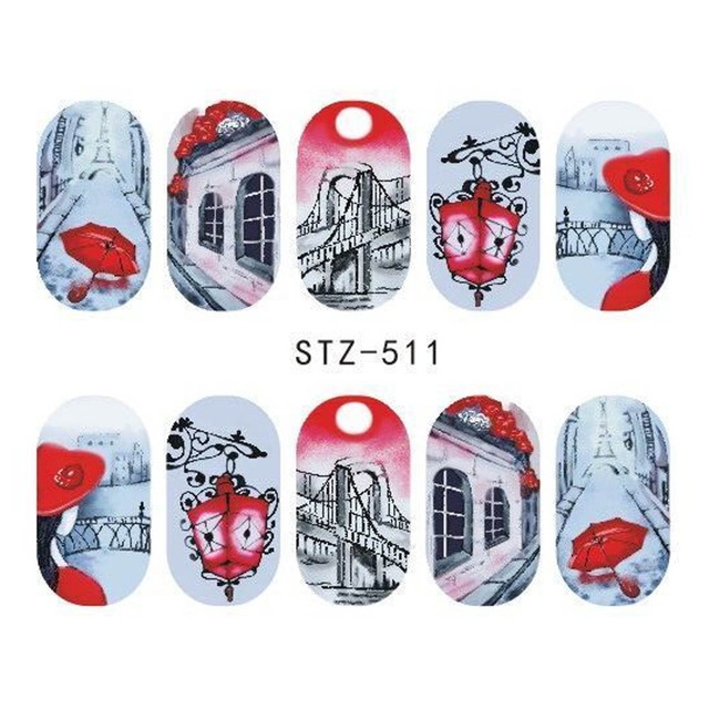 

3 PCS DIY Fashion Water Transfer Art Decals Nail Sticker(STZ511)