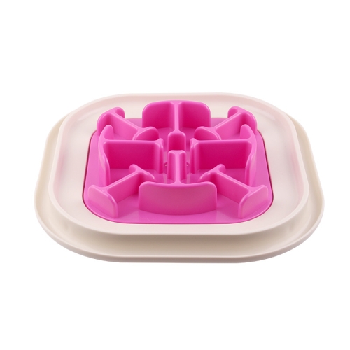 

BG-W317 Pet Plastic Slow Food Anti-Choke Bowl Cat And Dog Food Bowl Color Random Delivery