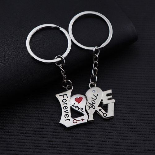 

10 Pairs Metal Love Word Couple Keychain Pendant, Specification: H-452