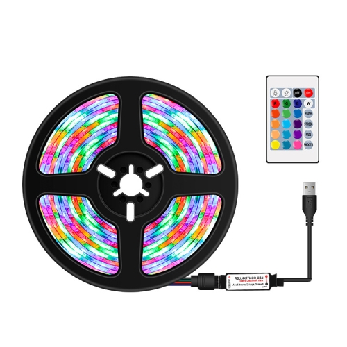 

2 PCS 1m LED Light Strip 16 Color Remote Control RGB Light Belt USB Symphony Neon Decorative Soft Light Bar(Waterproof )