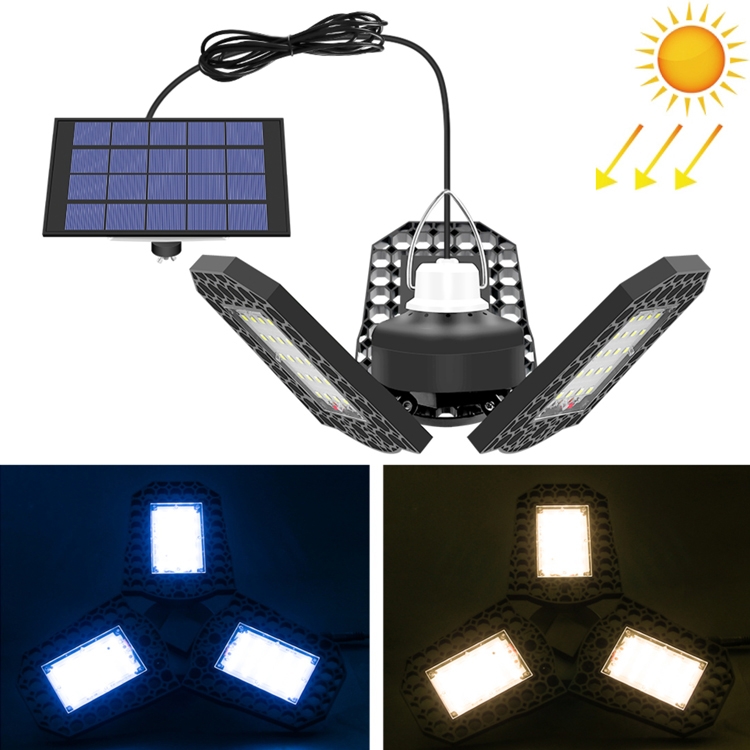 

1 in 1 Outdoor Solar Waterproof Garden Decoration LED Folding Tri-Leaf Lamp Garage Light(Cool White Light)