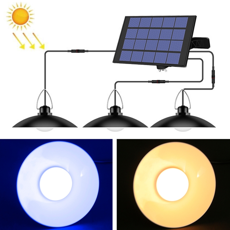 

3 in 1 Outdoor Solar Lamp Waterproof Courtyard Decorative Light LED Retro Chandelier(Warm White Light)