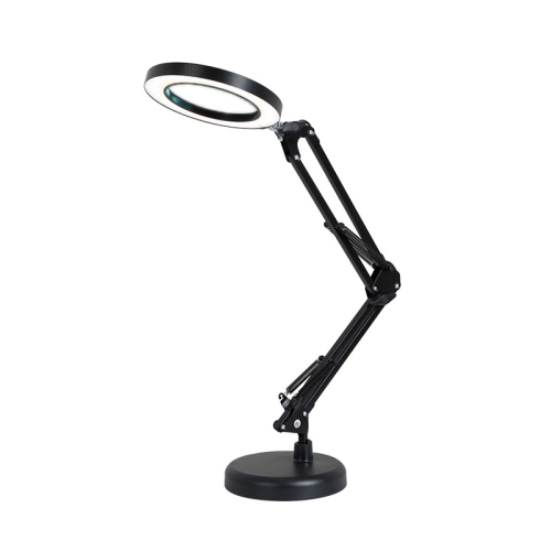 

8X Magnifying Glass Lamp Beauty Nail Tattoo Repair Office Reading Lamp, Colour: Without Magnifying Glass (Black)